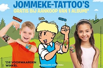 Aanbiedingen Jommeke-tattoo`s gratis bij aankoop van 1 album! - Huismerk - Supra Bazar - Geldig van 26/06/2020 tot 28/07/2020 bij Supra Bazar