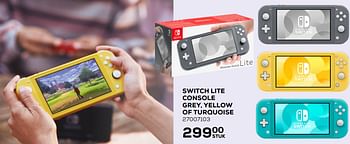 Aanbiedingen Switch lite console grey, yellow of turquoise - Nintendo - Geldig van 26/06/2020 tot 28/07/2020 bij Supra Bazar
