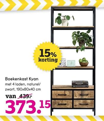Aanbiedingen Boekenkast kyan - Huismerk - Leen Bakker - Geldig van 22/06/2020 tot 05/07/2020 bij Leen Bakker