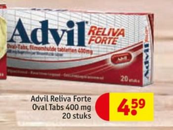 Aanbiedingen Advil reliva forte oval tabs 400 mg - Advil - Geldig van 23/06/2020 tot 05/07/2020 bij Kruidvat