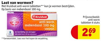Aanbiedingen Anti-worm tabletten - Huismerk - Kruidvat - Geldig van 23/06/2020 tot 05/07/2020 bij Kruidvat