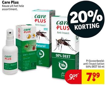 Aanbiedingen Anti-insect lotion 50% deet - Care Plus - Geldig van 23/06/2020 tot 05/07/2020 bij Kruidvat