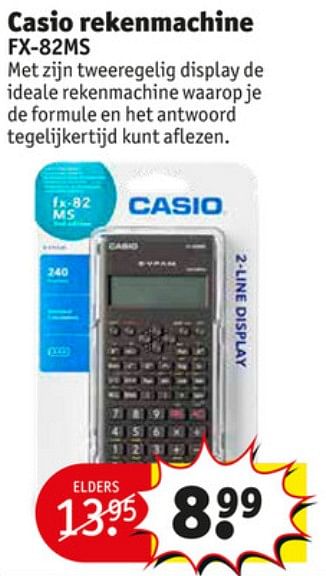 Aanbiedingen Casio rekenmachine fx-82ms - Casio - Geldig van 23/06/2020 tot 05/07/2020 bij Kruidvat