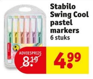 Aanbiedingen Stabilo swing cool pastel markers - Stabilo - Geldig van 23/06/2020 tot 05/07/2020 bij Kruidvat