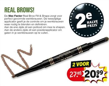 Aanbiedingen Real brows - Max Factor - Geldig van 23/06/2020 tot 05/07/2020 bij Kruidvat