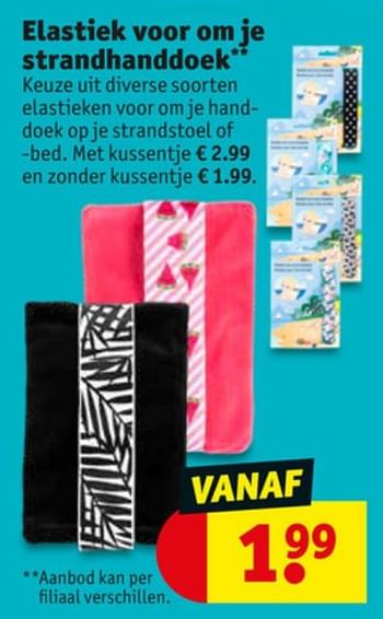 Aanbiedingen Elastiek voor om je strandhanddoek - Huismerk - Kruidvat - Geldig van 23/06/2020 tot 05/07/2020 bij Kruidvat