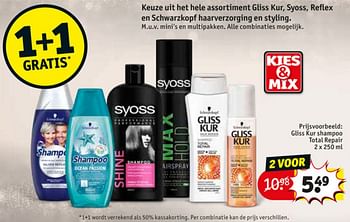 Aanbiedingen Gliss kur shampoo total repair - Gliss Kur - Geldig van 23/06/2020 tot 05/07/2020 bij Kruidvat