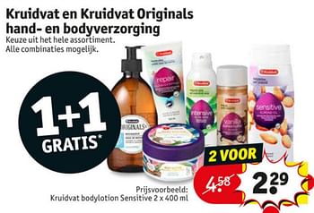 Aanbiedingen Kruidvat bodylotion sensitive - Huismerk - Kruidvat - Geldig van 23/06/2020 tot 05/07/2020 bij Kruidvat