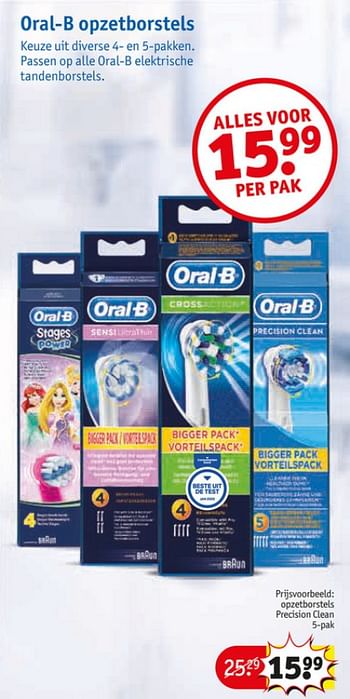 Aanbiedingen Opzetborstels precision clean - Oral-B - Geldig van 23/06/2020 tot 05/07/2020 bij Kruidvat