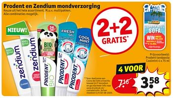 Aanbiedingen Prodent tandpasta coolmint - Prodent - Geldig van 23/06/2020 tot 05/07/2020 bij Kruidvat