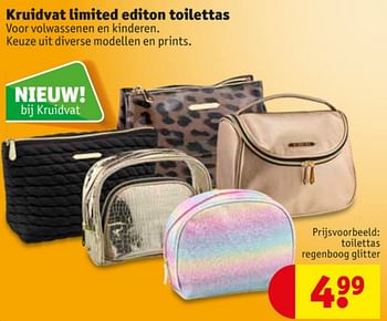 Aanbiedingen Toilettas regenboog glitter - Huismerk - Kruidvat - Geldig van 23/06/2020 tot 05/07/2020 bij Kruidvat