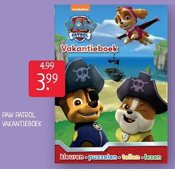 Aanbiedingen Paw patrol vakantieboek - Nickelodeon - Geldig van 26/06/2020 tot 03/07/2020 bij Boekenvoordeel