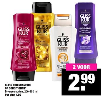 Aanbiedingen Gliss kur shampoo of conditioner - Gliss Kur - Geldig van 29/06/2020 tot 12/07/2020 bij Big Bazar