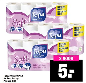 Aanbiedingen Topa toiletpapier - TOPA  - Geldig van 29/06/2020 tot 12/07/2020 bij Big Bazar