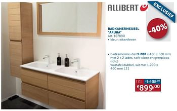 Aanbiedingen Badkamermeubel aruba badkamermeubel - Allibert - Geldig van 21/07/2020 tot 17/08/2020 bij Zelfbouwmarkt