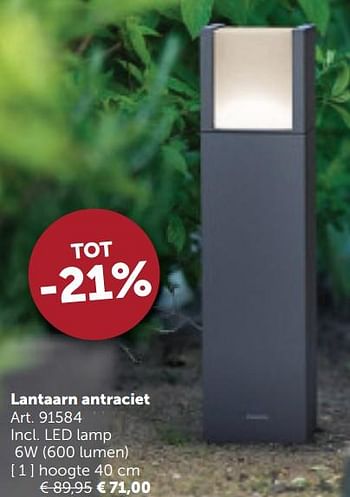 Aanbiedingen Lantaarn antraciet - Geldig van 21/07/2020 tot 17/08/2020 bij Zelfbouwmarkt