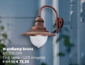 Aanbiedingen Wandlamp brons - Geldig van 21/07/2020 tot 17/08/2020 bij Zelfbouwmarkt