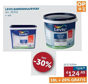 Aanbiedingen Levis binnenmuurverf - Levis - Geldig van 21/07/2020 tot 17/08/2020 bij Zelfbouwmarkt