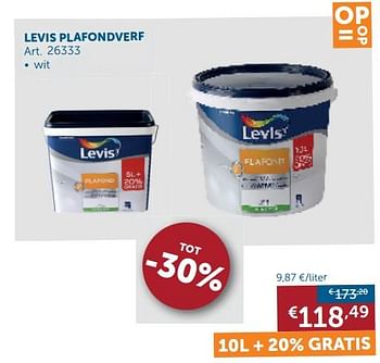 Aanbiedingen Levis plafondverf - Levis - Geldig van 21/07/2020 tot 17/08/2020 bij Zelfbouwmarkt