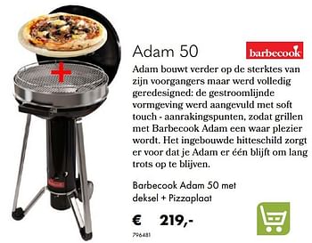 Aanbiedingen Barbecook adam 50 met deksel + pizzaplaat - Barbecook - Geldig van 30/06/2020 tot 31/08/2020 bij Multi Bazar