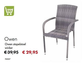 Aanbiedingen Owen owen stapelstoel wicker - Huismerk - Multi Bazar - Geldig van 30/06/2020 tot 31/08/2020 bij Multi Bazar