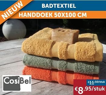 Aanbiedingen Home + deco handdoek - Cosibel  - Geldig van 21/07/2020 tot 17/08/2020 bij Zelfbouwmarkt