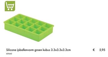 Aanbiedingen Silicone ijsballenvorm groen kubus - Huismerk - Multi Bazar - Geldig van 30/06/2020 tot 31/08/2020 bij Multi Bazar