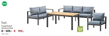 Aanbiedingen Tutti lounge fauteuil aluminium-teak - Huismerk - Multi Bazar - Geldig van 30/06/2020 tot 31/08/2020 bij Multi Bazar