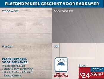 Aanbiedingen Plafondpaneel voor badkamer - Geldig van 21/07/2020 tot 17/08/2020 bij Zelfbouwmarkt