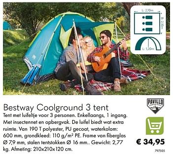 Aanbiedingen Bestway coolground 3 tent - BestWay - Geldig van 30/06/2020 tot 31/08/2020 bij Multi Bazar