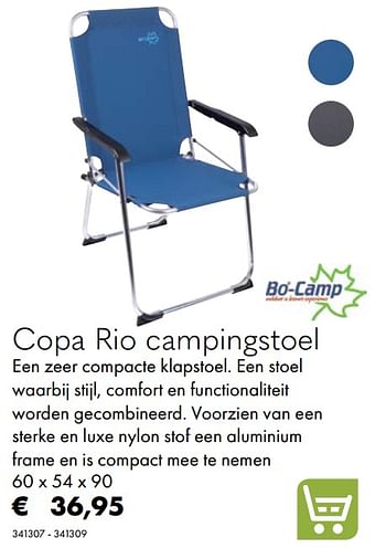 Aanbiedingen Copa rio campingstoel - Bo-Camp - Geldig van 30/06/2020 tot 31/08/2020 bij Multi Bazar