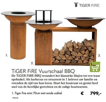 Aanbiedingen Tiger fire vuurschaal bbq tiger fire mini met ronde sokkel - Tiger Fire - Geldig van 30/06/2020 tot 31/08/2020 bij Multi Bazar