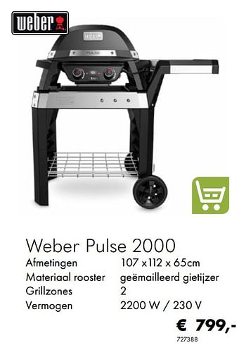 Aanbiedingen Weber pulse 2000 - Weber - Geldig van 30/06/2020 tot 31/08/2020 bij Multi Bazar