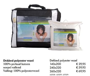 Aanbiedingen Dekbed polyester vezel - Huismerk - Multi Bazar - Geldig van 30/06/2020 tot 31/08/2020 bij Multi Bazar