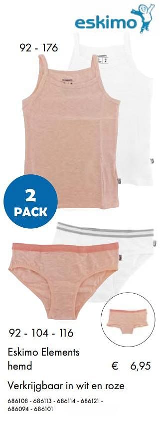 Aanbiedingen Eskimo elements hemd verkrijgbaar in wit en roze - Eskimo - Geldig van 30/06/2020 tot 31/08/2020 bij Multi Bazar