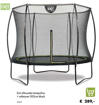 Aanbiedingen Exit silhouette trampoline + safetynet black - Exit - Geldig van 30/06/2020 tot 31/08/2020 bij Multi Bazar