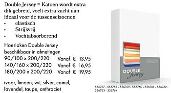 Aanbiedingen Hoeslaken double jersey beschikbaar in afmetingen - Huismerk - Multi Bazar - Geldig van 30/06/2020 tot 31/08/2020 bij Multi Bazar