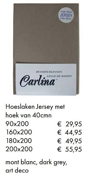 Aanbiedingen Hoeslaken jersey met hoek - Carlina  - Geldig van 30/06/2020 tot 31/08/2020 bij Multi Bazar