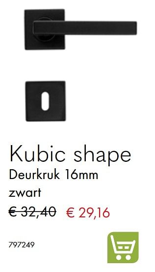 Aanbiedingen Kubic shape deurkruk zwart - Huismerk - Multi Bazar - Geldig van 07/07/2020 tot 31/08/2020 bij Multi Bazar