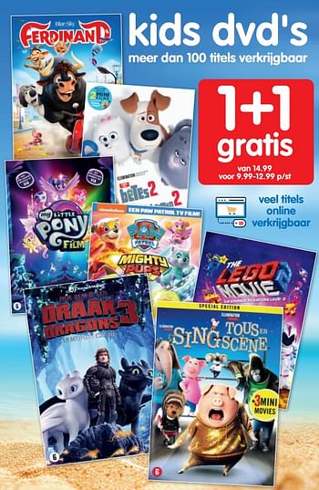 Aanbiedingen Kids dvd`s - Huismerk - Boekenvoordeel - Geldig van 17/07/2020 tot 24/07/2020 bij Boekenvoordeel