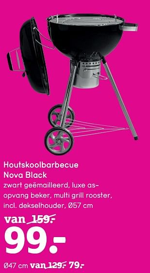 Aanbiedingen Houtskoolbarbecue nova black - Huismerk - Leen Bakker - Geldig van 20/07/2020 tot 16/08/2020 bij Leen Bakker