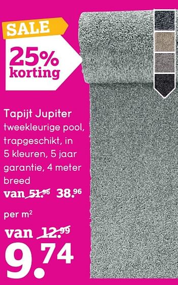 Aanbiedingen Tapijt jupiter - Huismerk - Leen Bakker - Geldig van 20/07/2020 tot 16/08/2020 bij Leen Bakker