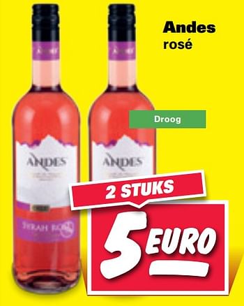 Aanbiedingen Andes rosé - Rosé wijnen - Geldig van 20/07/2020 tot 26/07/2020 bij Nettorama