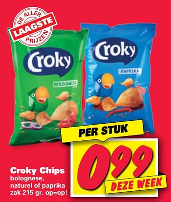 Aanbiedingen Croky chips - Croky - Geldig van 20/07/2020 tot 26/07/2020 bij Nettorama