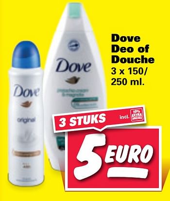 Aanbiedingen Dove deo of douche - Dove - Geldig van 20/07/2020 tot 26/07/2020 bij Nettorama