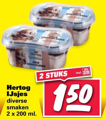 Aanbiedingen Hertog ijsjes - Hertog - Geldig van 20/07/2020 tot 26/07/2020 bij Nettorama