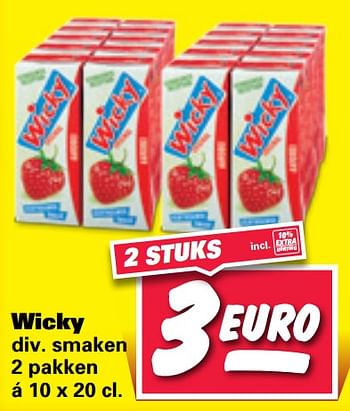 Aanbiedingen Wicky div. smaken - Wicky - Geldig van 20/07/2020 tot 26/07/2020 bij Nettorama