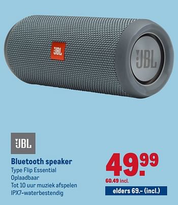 Aanbiedingen Jbl bluetooth speaker flip essential - JBL - Geldig van 15/07/2020 tot 28/07/2020 bij Makro