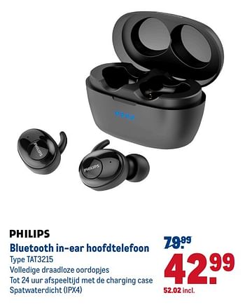 Aanbiedingen Philips bluetooth in-ear hoofdtelefoon tat3215 - Philips - Geldig van 15/07/2020 tot 28/07/2020 bij Makro