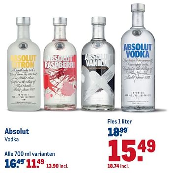 Aanbiedingen Absolut vodka - Absolut - Geldig van 15/07/2020 tot 28/07/2020 bij Makro